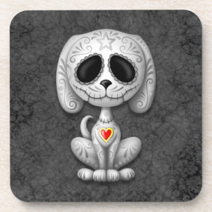 Grey Zombie Sugar Puppy Dog Coaster