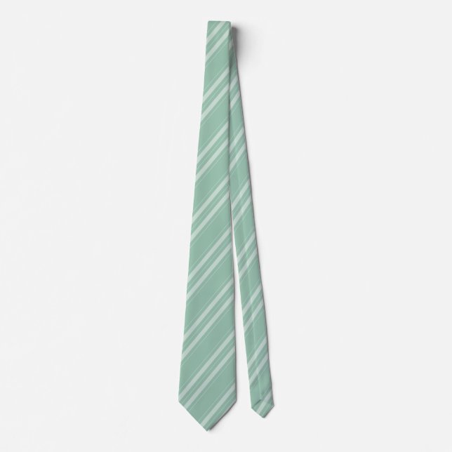Greyed Jade Diagonal Stripes Formal Tie (Front)