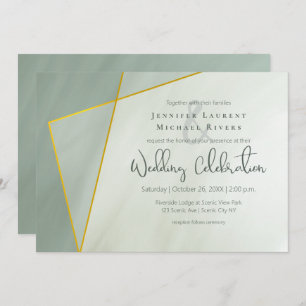 greyed jade geometric typography wedding invitation