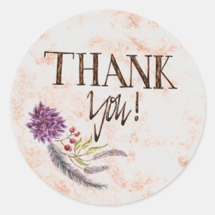 Greyed Rose-Gold Purple Dahlia Classic Round Sticker