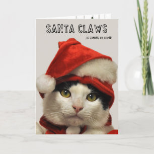 Greyfoot Cat Rescue Santa Claws Holiday Card