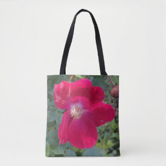 greyforaday Red Floral Tote