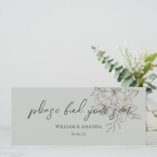 GreyGarden Delights Seating Chart Header Grey Invitation