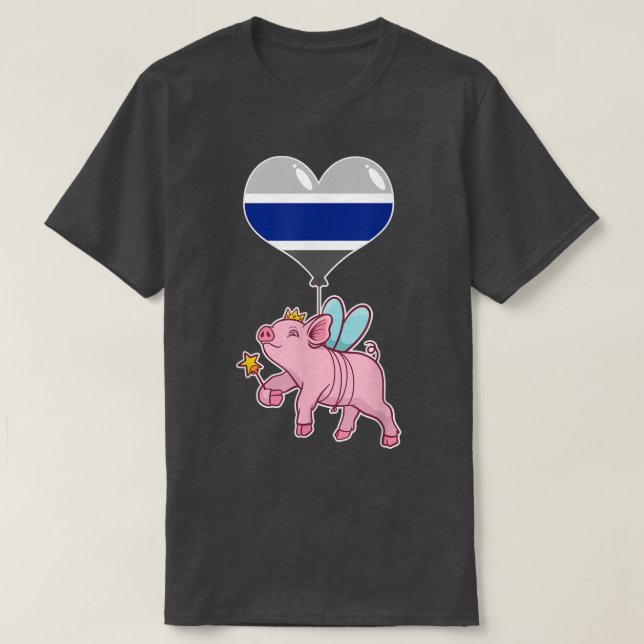 Greygender Pig Fairy - Nonbinary Gender  T-Shirt (Design Front)