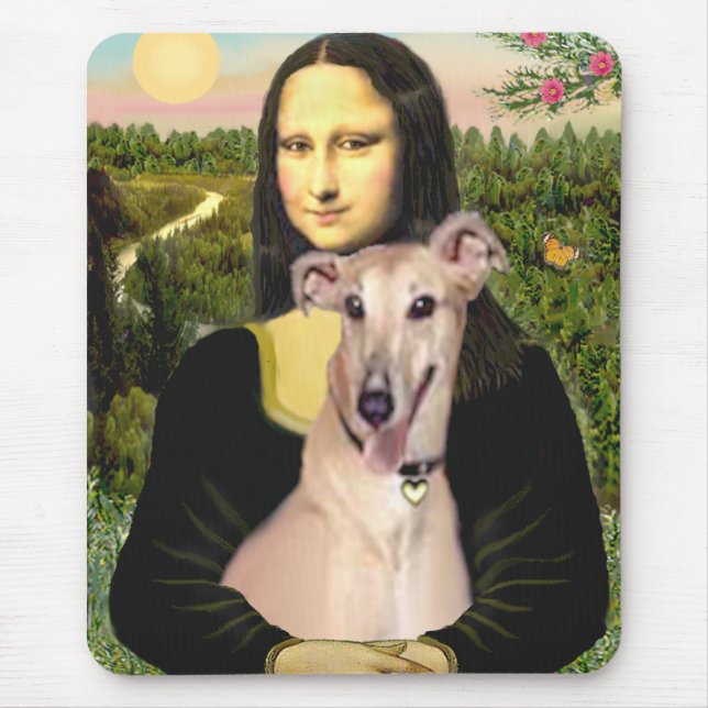 Greyhound 2 - Mona Lisa Mouse Mat (Front)