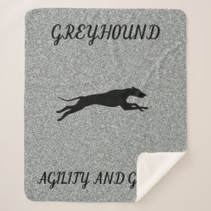 GREYHOUND "Agility and Grace" sherpa blanket. Blanket