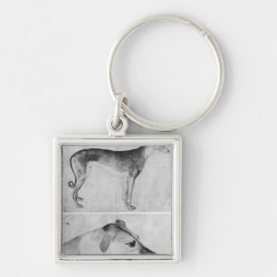 Greyhound and head of a greyhound key ring