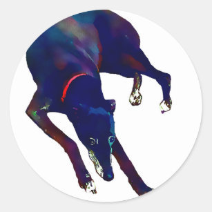 Greyhound Art Classic Round Sticker