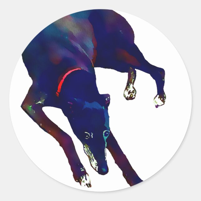 Greyhound Art Classic Round Sticker (Front)