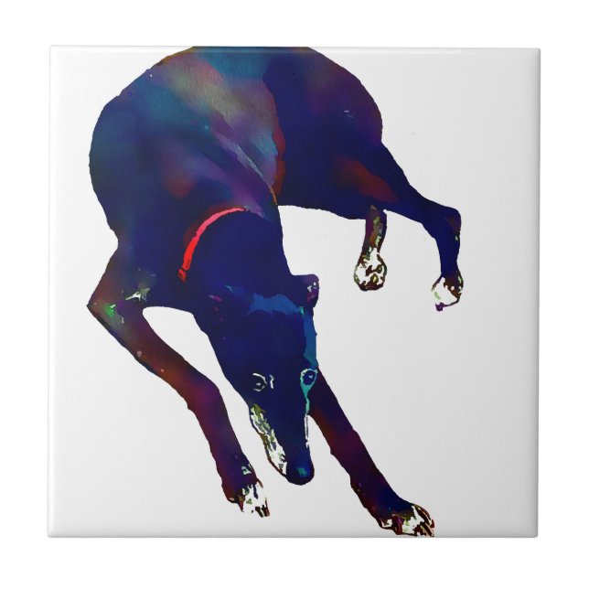Greyhound Art Tile (Front)