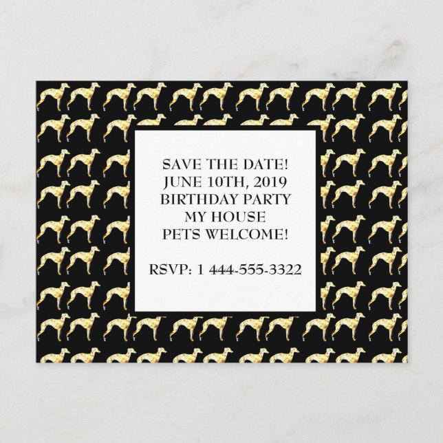 GREYHOUND BLING POSTCARD (Front)