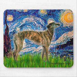 Greyhound (br2) - Starry Night Mouse Mat