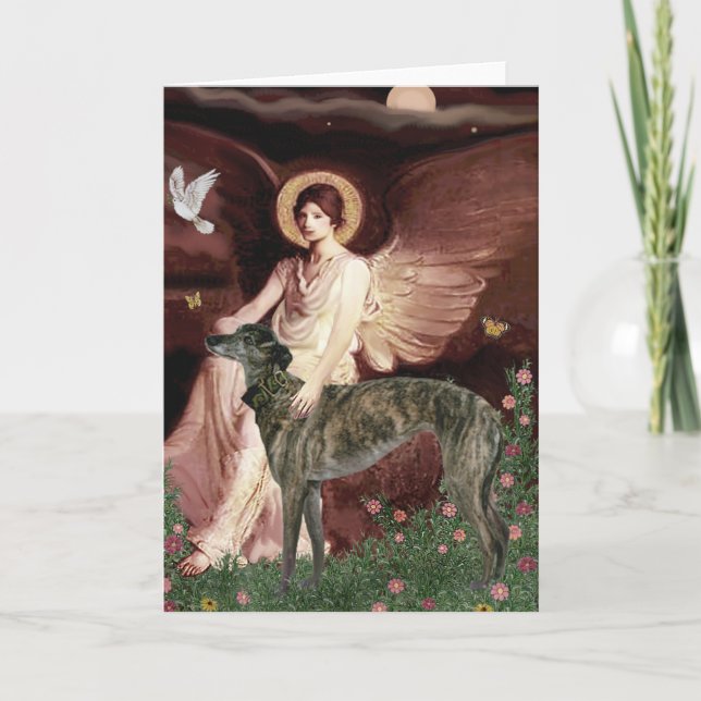 Greyhound (br) - Seated Angel Card (Front)