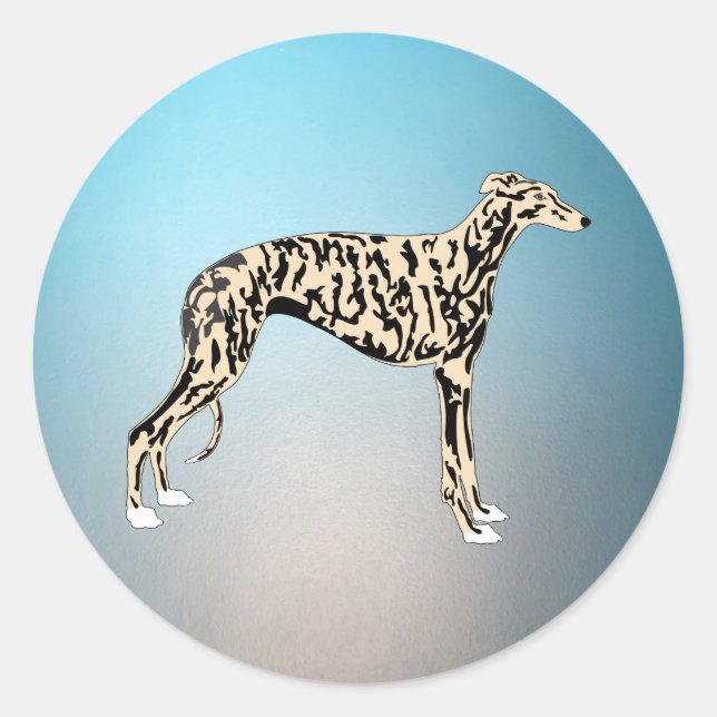 Greyhound Brindle Classic Round Sticker (Front)