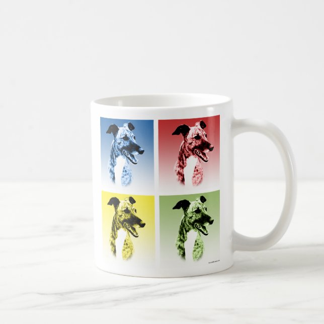 Greyhound (Brindle) Pop Art Coffee Mug (Right)