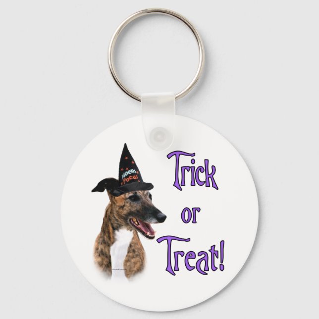 Greyhound (brindle) Trick Key Ring (Front)