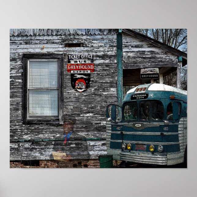 Greyhound Bus Stop Poster (Front)