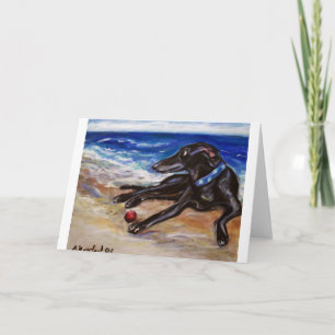 Greyhound by the sea card