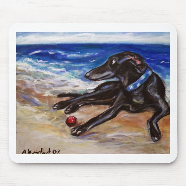 Greyhound by the sea mouse mat (Front)