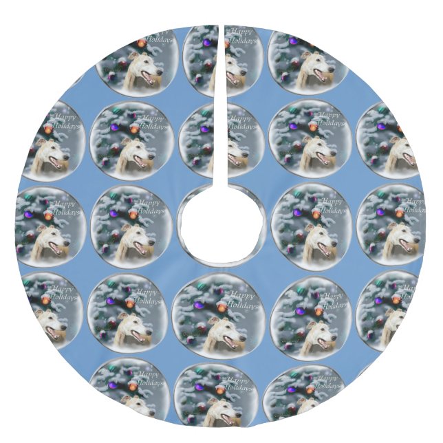 Greyhound Christmas Brushed Polyester Tree Skirt (Front)