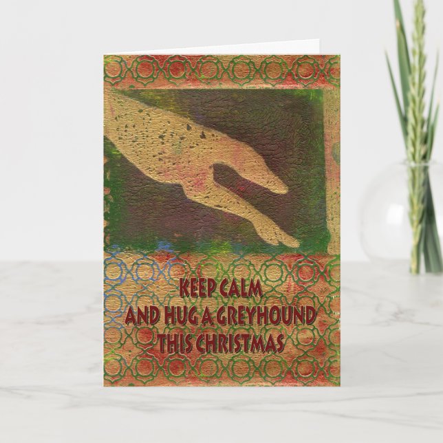 Greyhound Christmas card (g412) (Front)