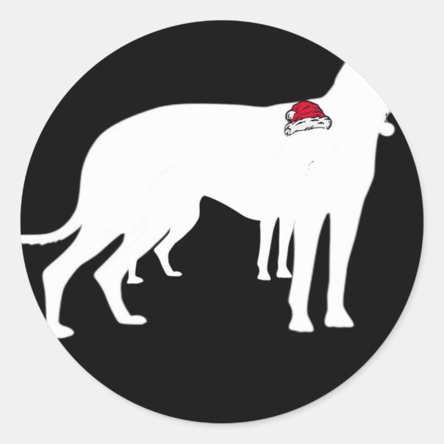Greyhound Christmas Essential T-Shirt Classic Round Sticker (Front)