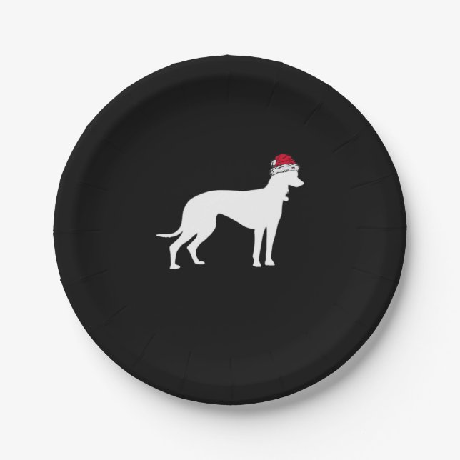 Greyhound Christmas Essential T-Shirt Paper Plate (Front)
