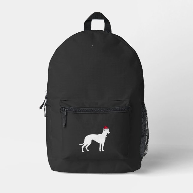 Greyhound Christmas Essential T-Shirt Printed Backpack (Front)