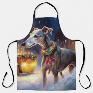 Greyhound Christmas Festive Season  Apron