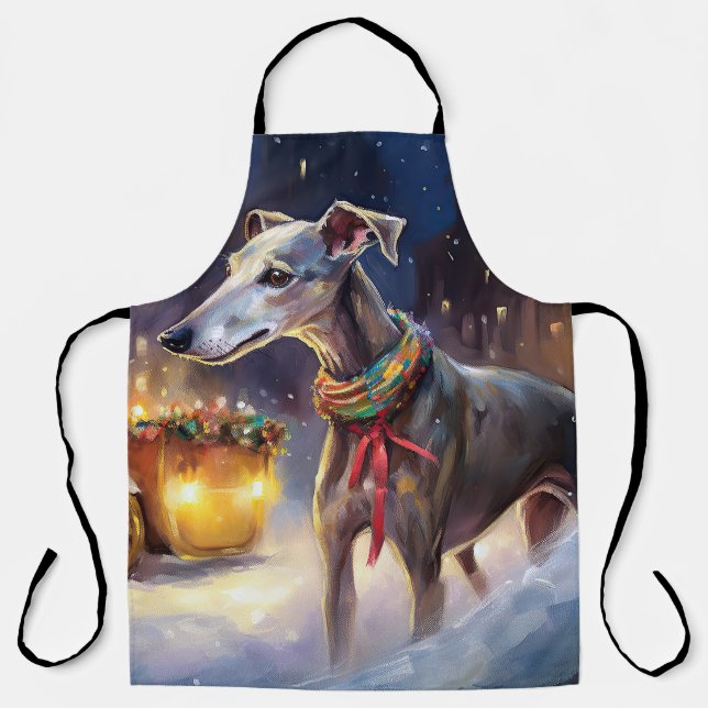Greyhound Christmas Festive Season  Apron (Front)