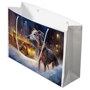 Greyhound Christmas Festive Season Large Gift Bag