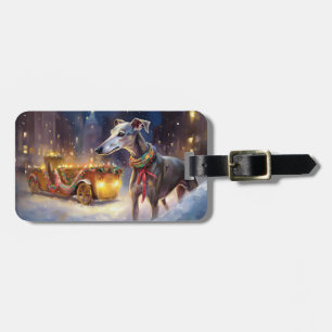 Greyhound Christmas Festive Season  Luggage Tag