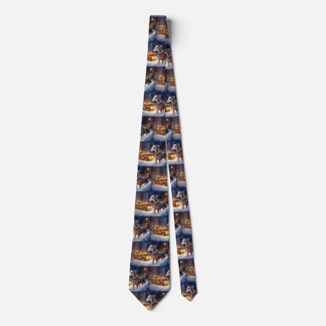 Greyhound Christmas Festive Season  Tie (Front)