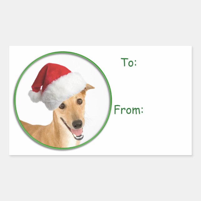 Greyhound Christmas Gift Stickers (Front)