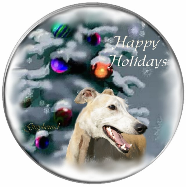 Greyhound Christmas Gifts Ornament Photo Sculpture Decoration (Front)