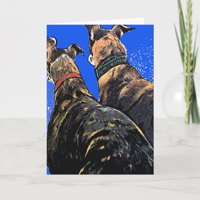 Greyhound Christmas Holiday Card (Front)