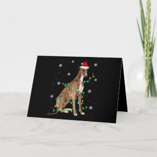 greyhound christmas light card
