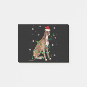 greyhound christmas light cute santa greyhound post-it notes