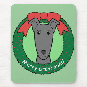 Greyhound Christmas Mouse Mat