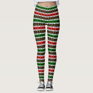 Greyhound Christmas Silhouettes  Leggings