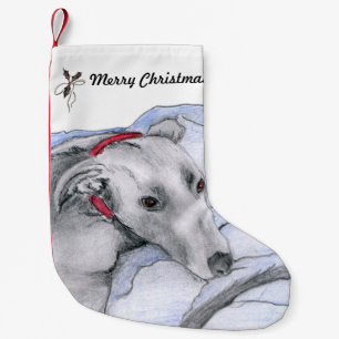 Greyhound Christmas stocking (a33)