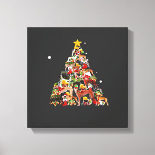 Greyhound Christmas Tree Lights Funny Dog Xmas Gif Canvas Print