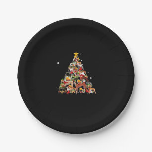 Greyhound Christmas Tree Lights Funny Dog Xmas Gif Paper Plate