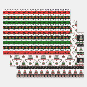 Greyhound Christmas Variety Wrapping Paper Sheet