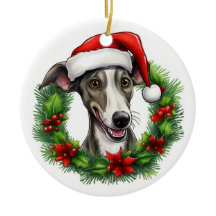 Greyhound Christmas wreath
