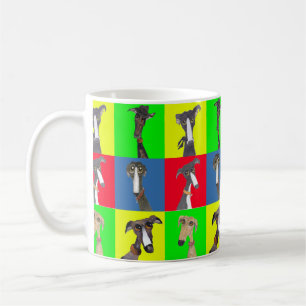 GREYHOUND COLLAGE COFFEE MUG