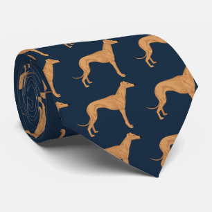 Greyhound colour illustration on dark blue tie