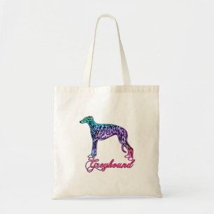Greyhound Colourful Brindle Tote Bag