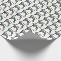 Greyhound Colourful Brindle Wrapping Paper