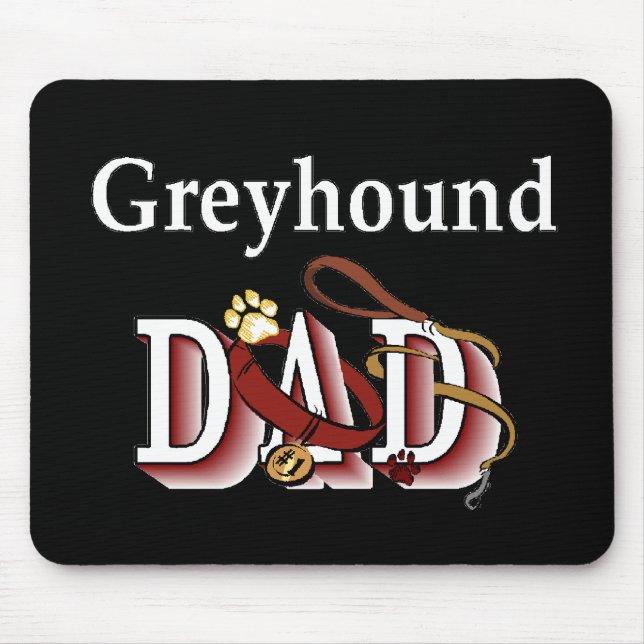 Greyhound Dad Gifts Mouse Mat (Front)